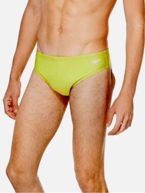 Speedo Men’s Swim Brief Size 38 Acid Lime Power Flex Vibes Eco Endurance NWT